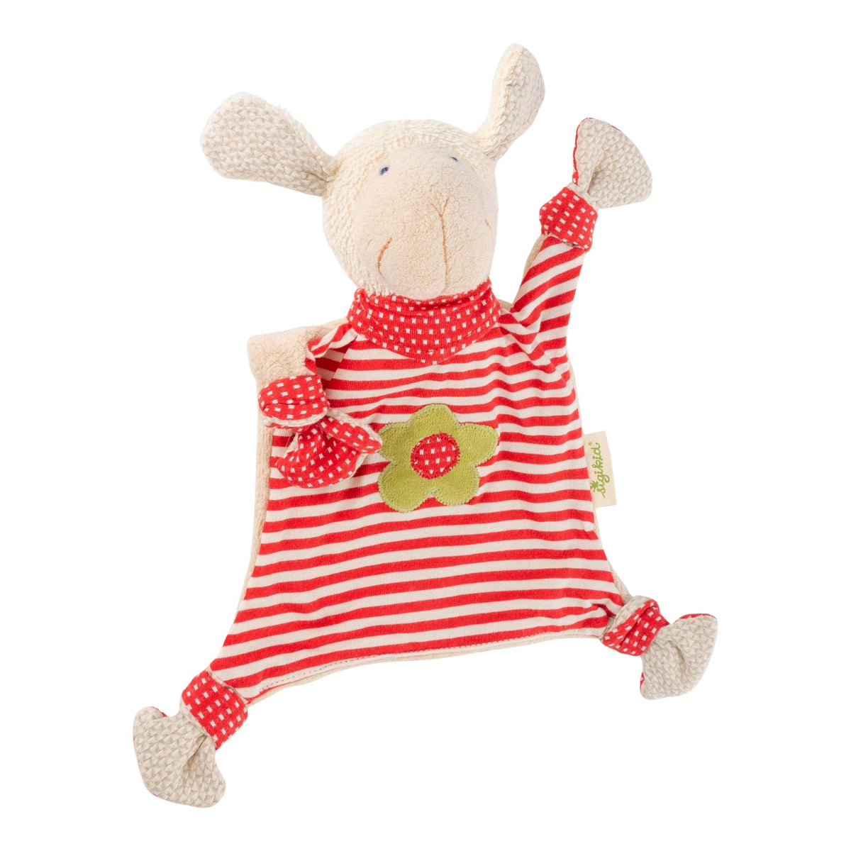 sigikid | Koseklut, Økologisk Bomull (kbA) - Fyll av 100% Ren Ny Ull - Plastfri | Sau, Røde Striper