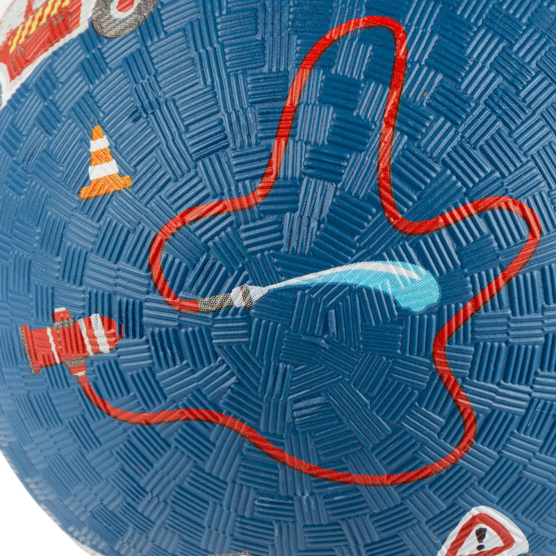 sigikid | Barnelekeball, "Brannbil Blå" - 100% Naturgummi - 17 cm