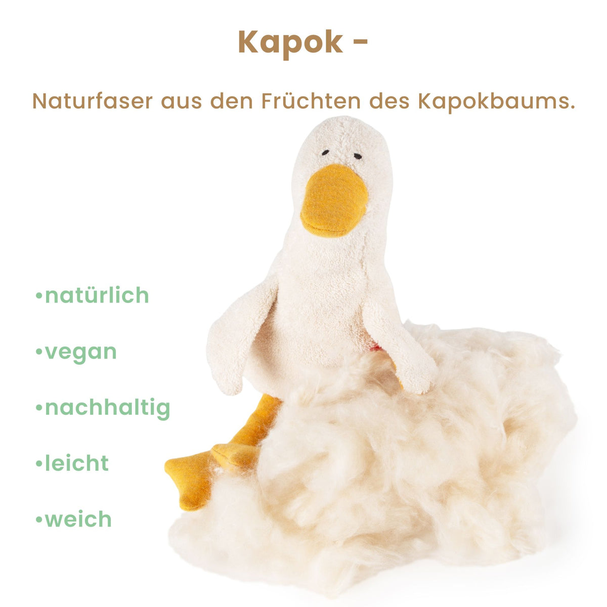 sigikid | Kosedyr, Økologisk Bomull (kbA) - Fyll av Kapokfiber - Plastfri | And