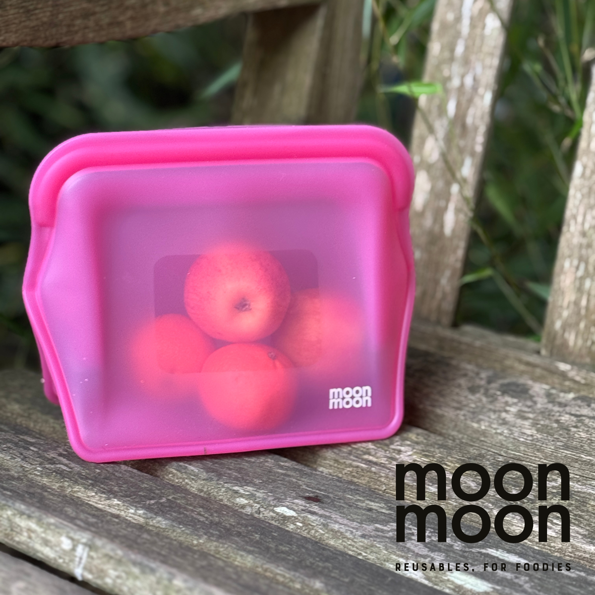 moonmoon | Silikonposer til Oppbevaring, Matlaging m.m. - Plastfri | 2 stk á 1500ml (Rosa)