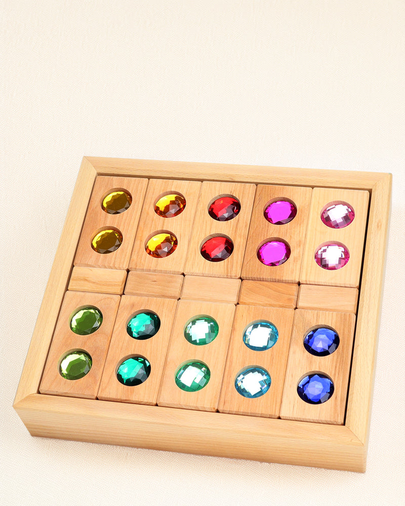 Bauspiel | Byggeklosser med glittersteiner, 25 deler