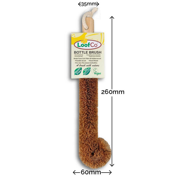LoofCo | Flaskebørste, kort håndtak, 100% plastfri (kokosfiber)
