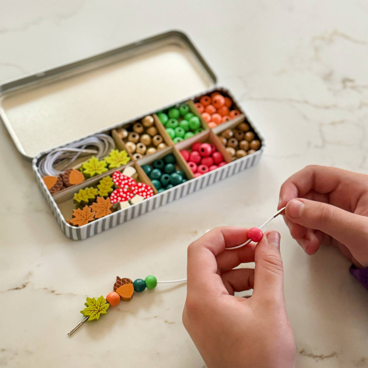Cotton Twist | Perlesett med treperler, Skog