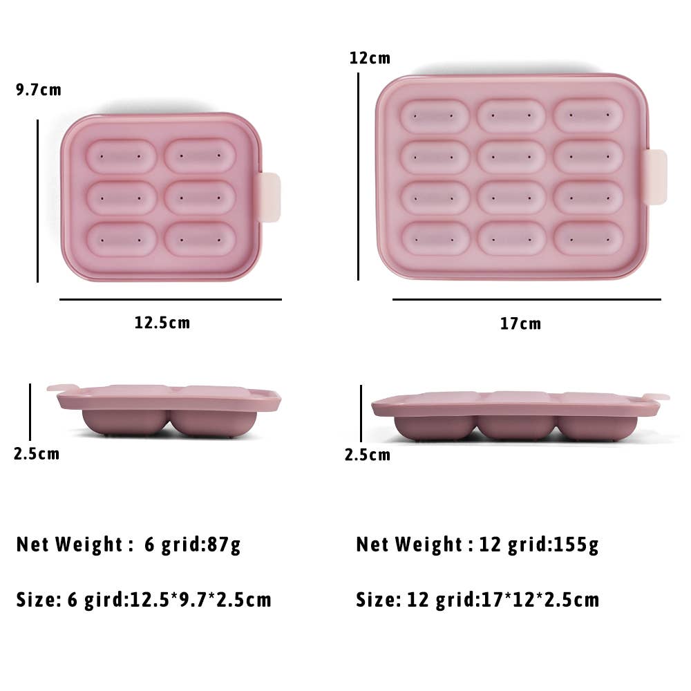Lookbub | Frysebrett i 100% Silikon, 12 rom - "Mauve"