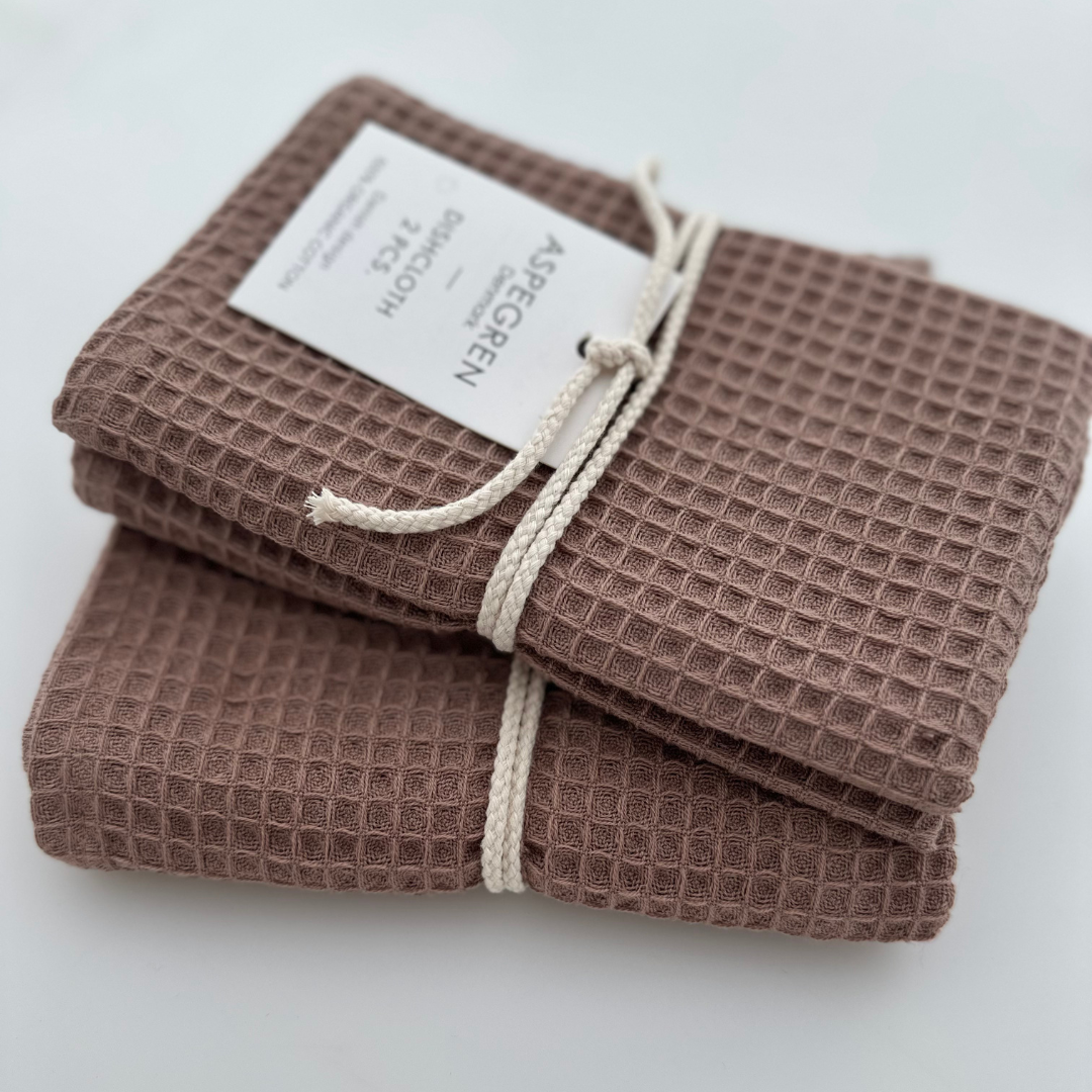 Aspegren | Økologiske Kjøkkenkluter 2 pk, Nougat - 28 × 32 cm