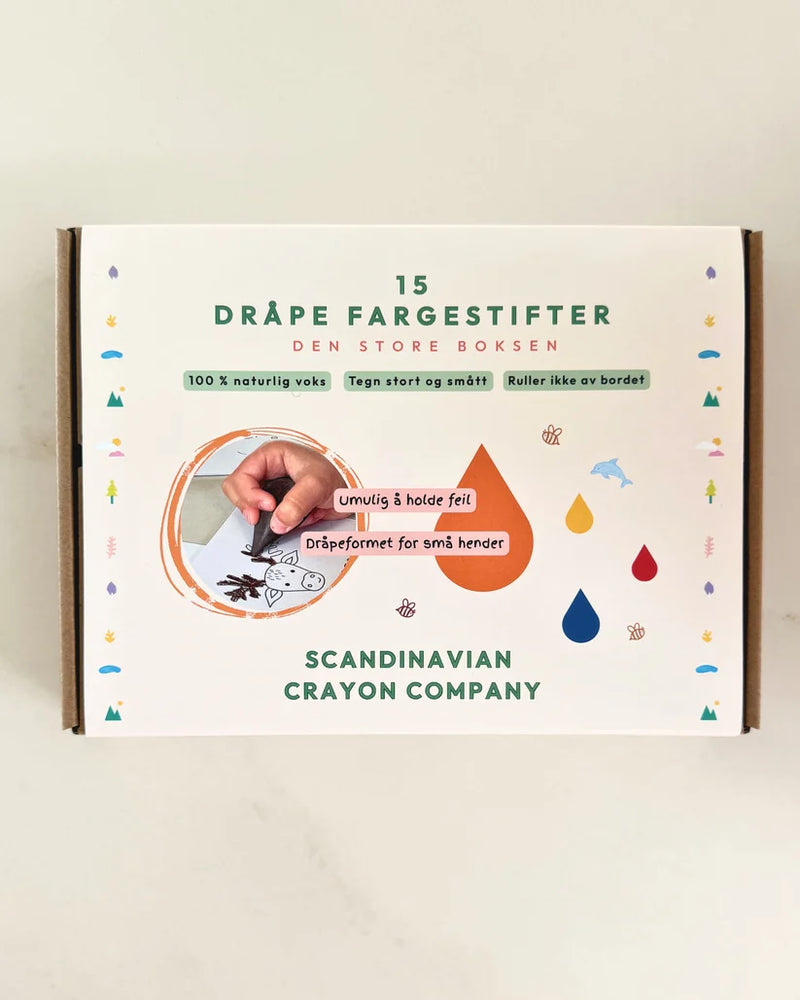 Scandinavian Crayon Company | Fargestifter av Bivoks, Dråpe, 15 stk