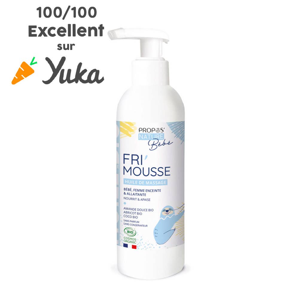 Propos'Nature | Fri’Mousse Massasjeolje – Økologisk og parfymefri (200 ml)