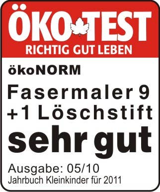 ökoNORM | Tusjer med viskepenn – 9 farger + 1 | 6 mm