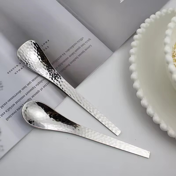 Teskje i Rustfritt Stål, Hamret | Silver