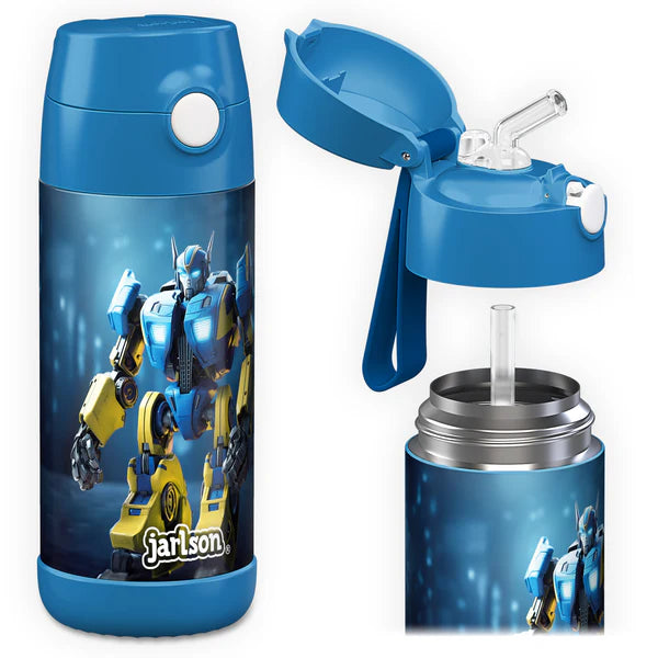 Jarlson | Drikkeflaske i Stål, Isolert, 350ml | "Robot"