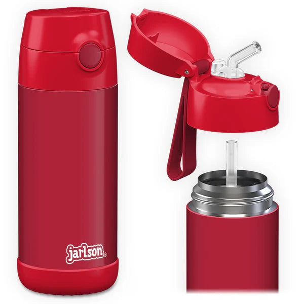 Jarlson | Drikkeflaske CHARLI - Plastfri i Matkontakt, 350ml | "Rød"