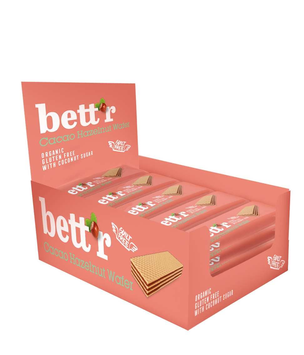 Smart Organic | Økologisk Kakao / Hasselnøtt Wafer, Bett'r - 30g