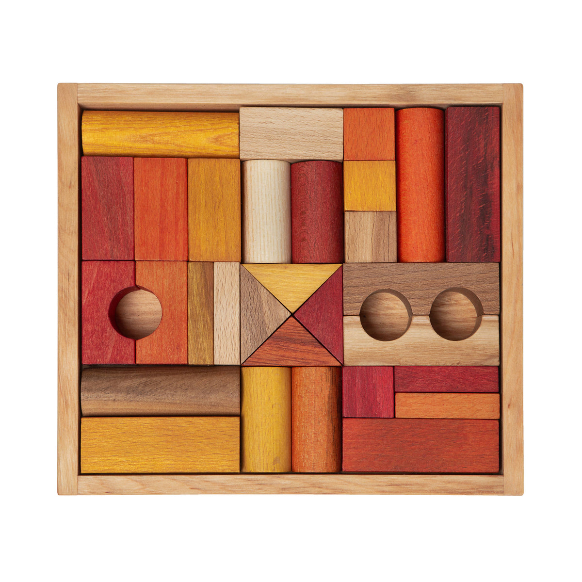 Wooden Story | Treklosser i trebrett – 30 stk (Oransj)