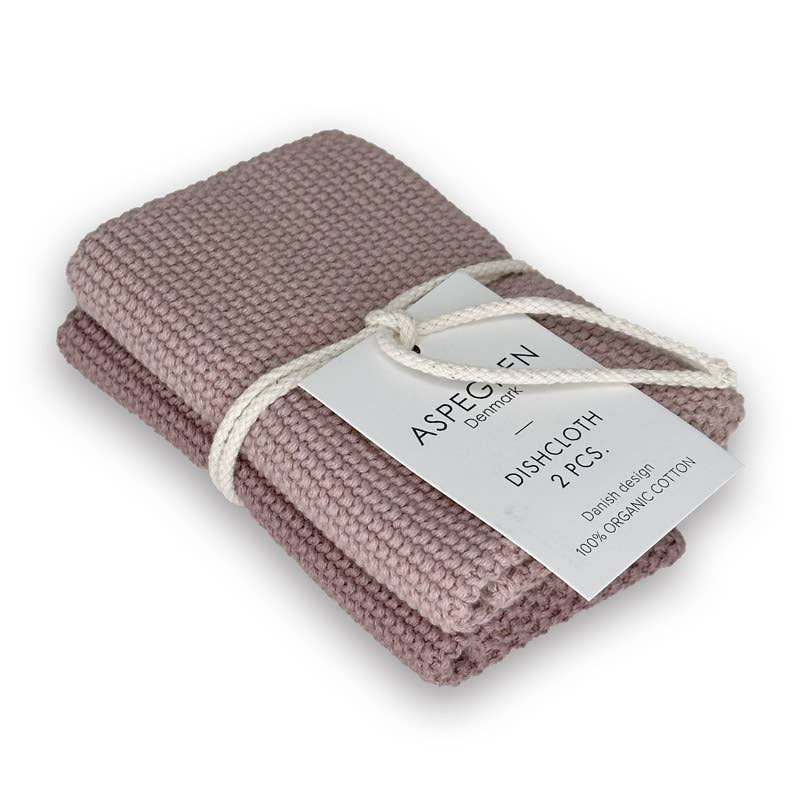 Aspegren | Økologiske Kjøkkenkluter 2 pk, Mauve - 25 x 25 cm