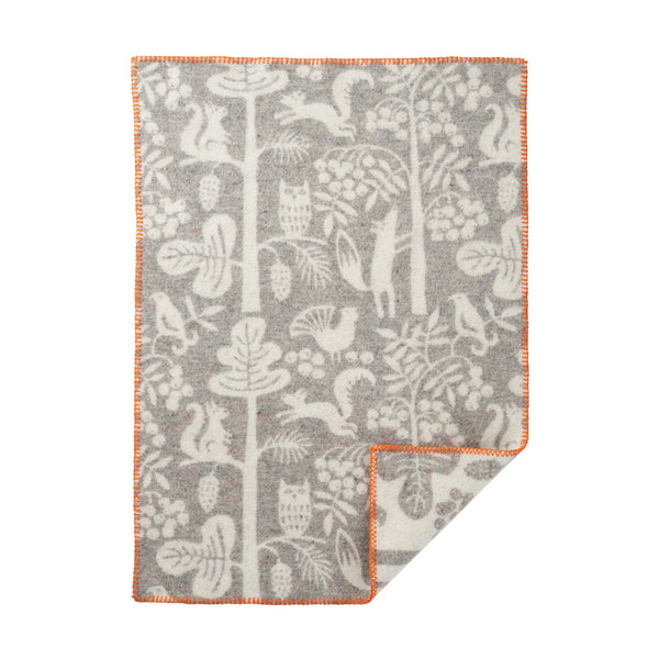 Klippan | Ullpledd Baby/Barn, Tree Climbers, 65x90cm | Grå