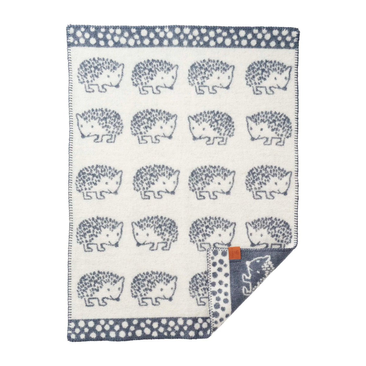 Klippan | Ullpledd Baby/Barn, Hedgehog, 65x90cm | Blå