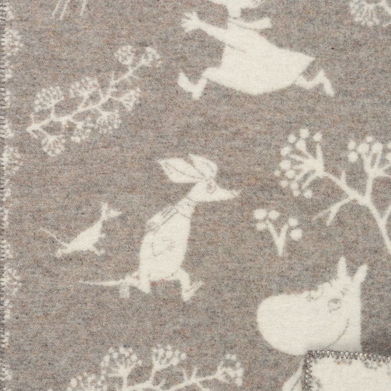Klippan | Ullfiltpledd baby/barn, Moomin Winterland Grey (65 × 90 cm)