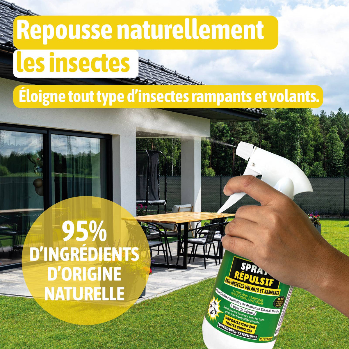 Born to Bio | Insektspray, Naturlig, mot Krypende og Flyvende Insekter | 1 liter
