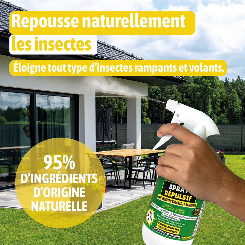 Born to Bio | Insektspray, Naturlig, mot Krypende og Flyvende Insekter | 1 liter
