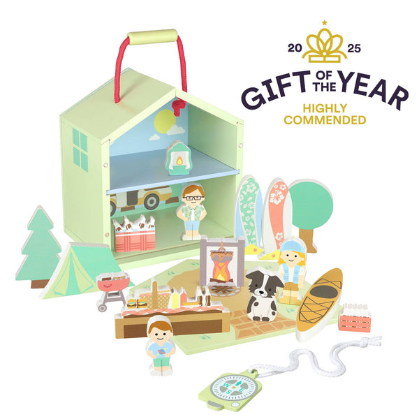 Orange Tree Toys | Trehus Lekesett | Campingtur