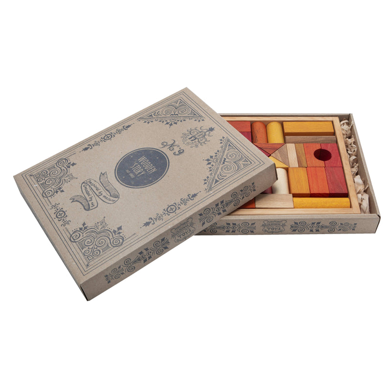 Wooden Story | Treklosser i trebrett – 30 stk (Oransj)