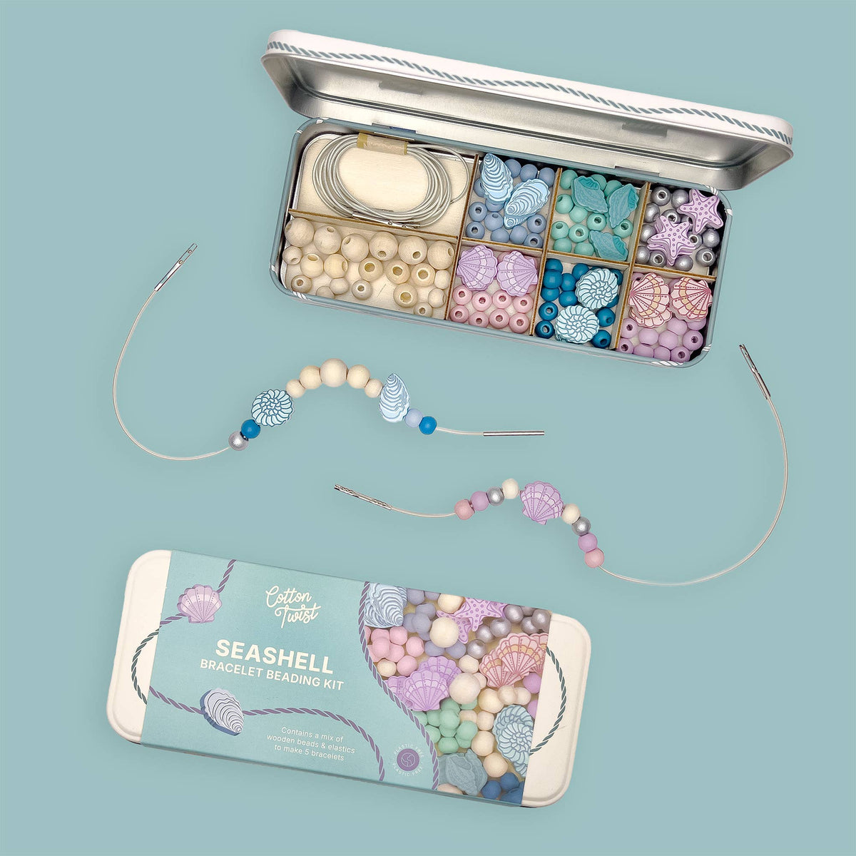Cotton Twist | Perlesett armbånd med skjell - Hobbysett barn