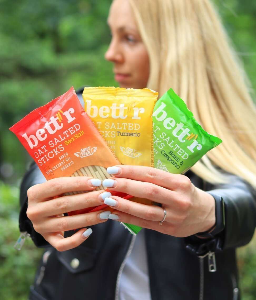 Smart Organic | Økologiske havresticks med gurkemeie og surdeig – Bett’r, 50 g