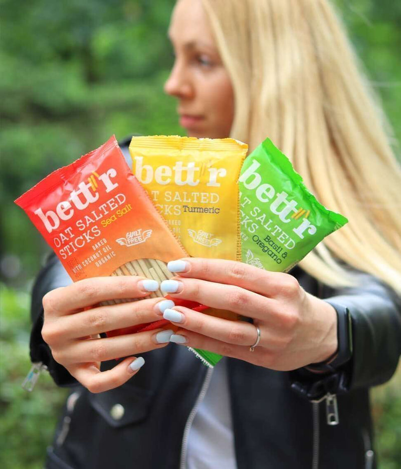 Smart Organic | Økologiske havresticks med gurkemeie og surdeig – Bett’r, 50 g