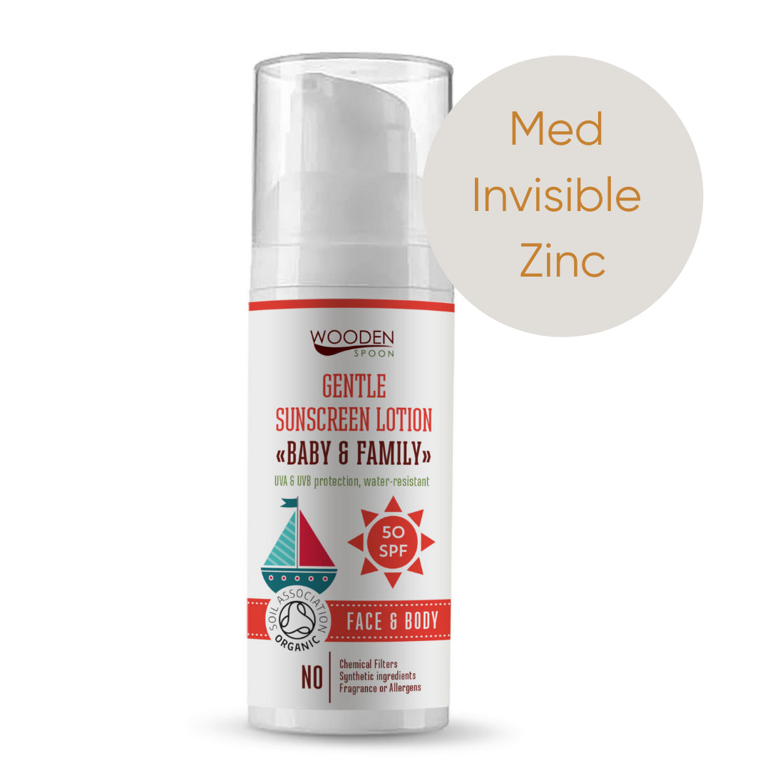 Wooden Spoon | Solkrem SPF 50, "Gentle Sunscreen Lotion" | 50 ml Pumpeflaske