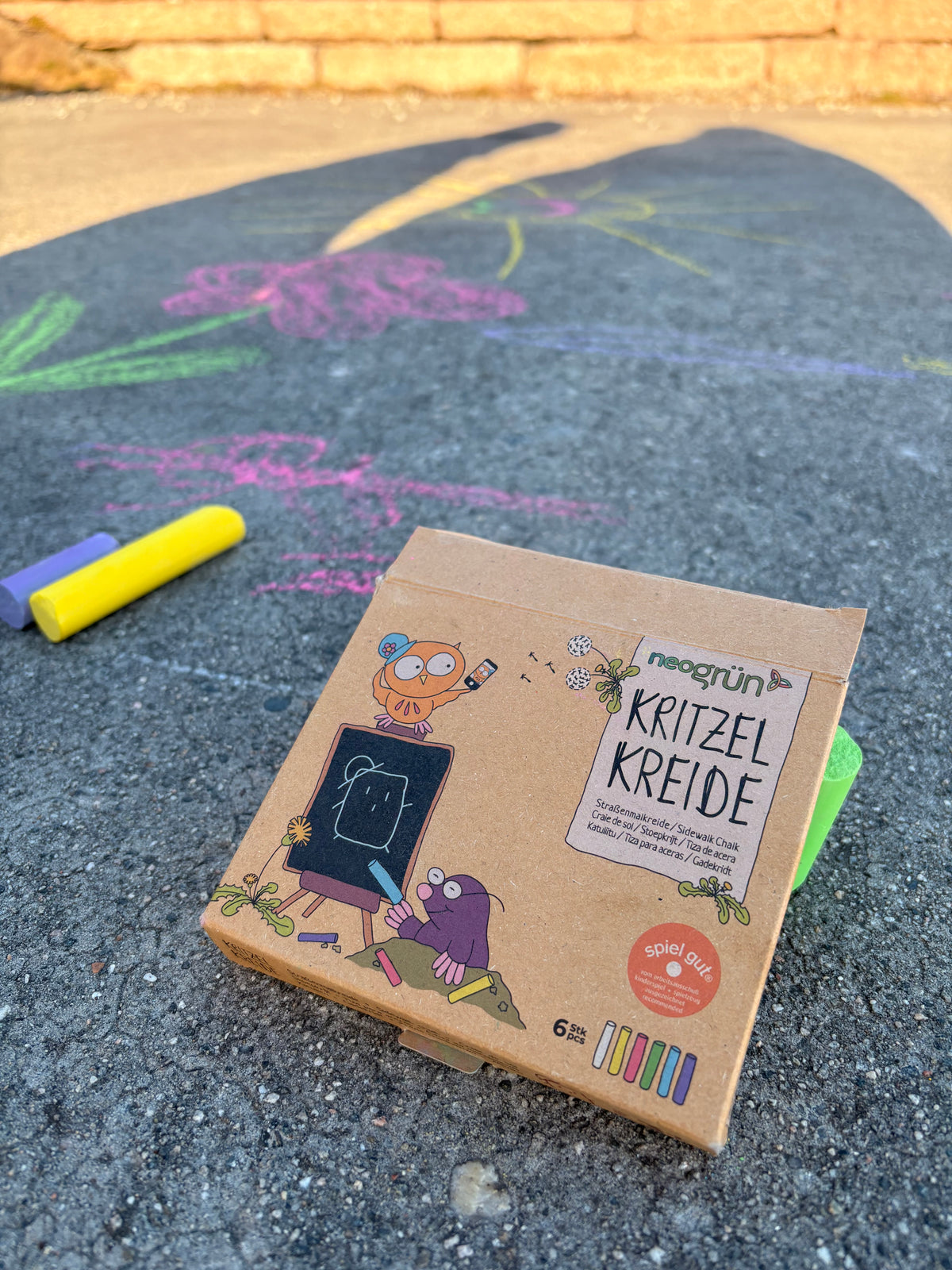 neoGRÜN | Scribble Chalk Gatekritt, Tegnekritt 6 pk