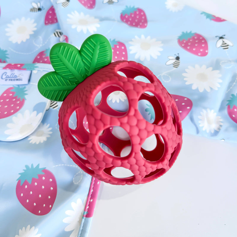 Calla & Friends | Biteleke i 100% Silikon, "Strawberry Patch"