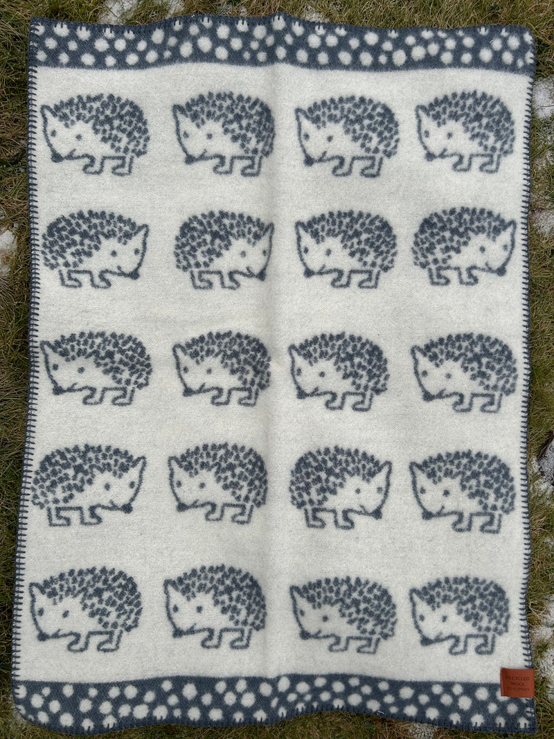 Klippan | Ullpledd Baby/Barn, Hedgehog, 65x90cm | Blå