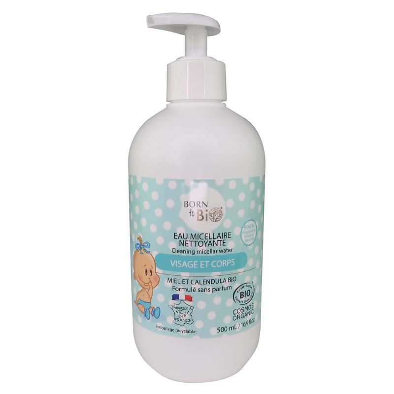Born to Bio | Rensevann Micellært, Økologisk for Baby og Barn - Ringblomst | 500 ml