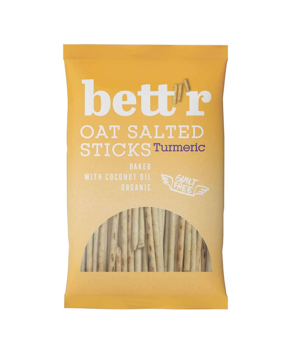 Smart Organic | Økologiske havresticks med gurkemeie og surdeig – Bett’r, 50 g