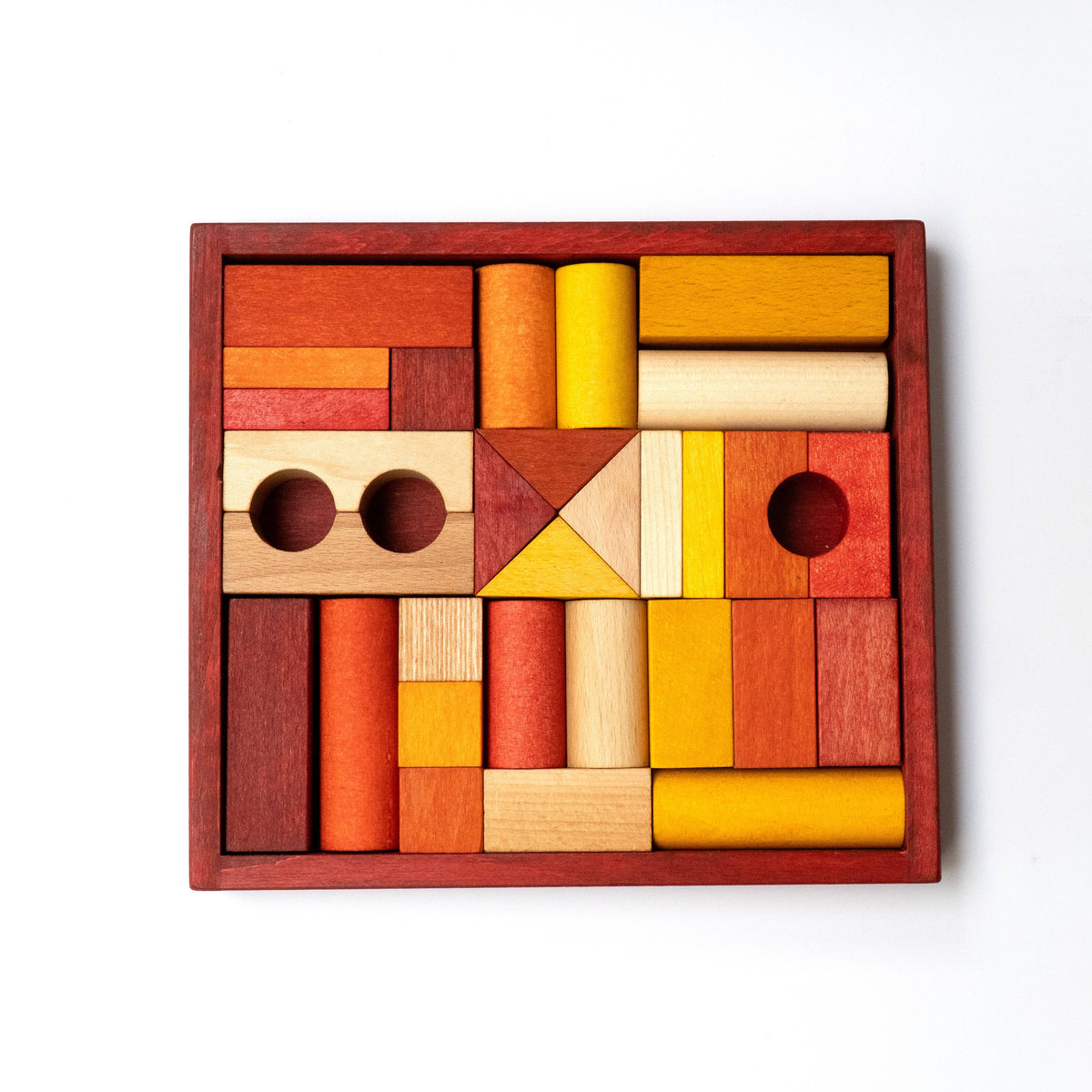 Wooden Story | Treklosser i trebrett – 30 stk (Rust Rød)