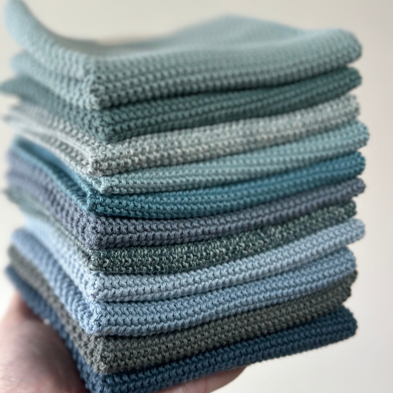 Aspegren | Økologiske Kjøkkenkluter 2 pk, Blå -  25 x 25 cm