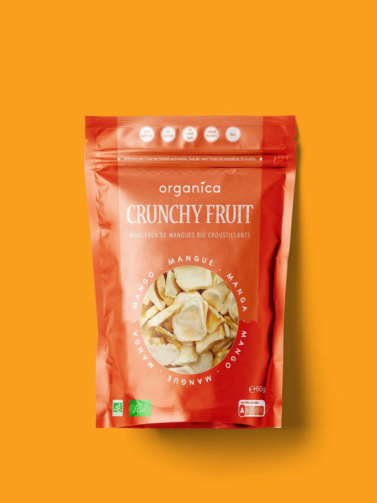 Organica | Økologisk Mango, Frysetørret, 100% Ren Frukt | 60g ~ 360g