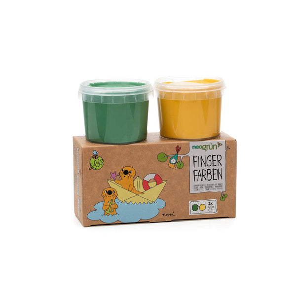 neoGRÜN | Fingermaling, Økologisk og Vegansk, Sett "Nori" | Grønn/Gul