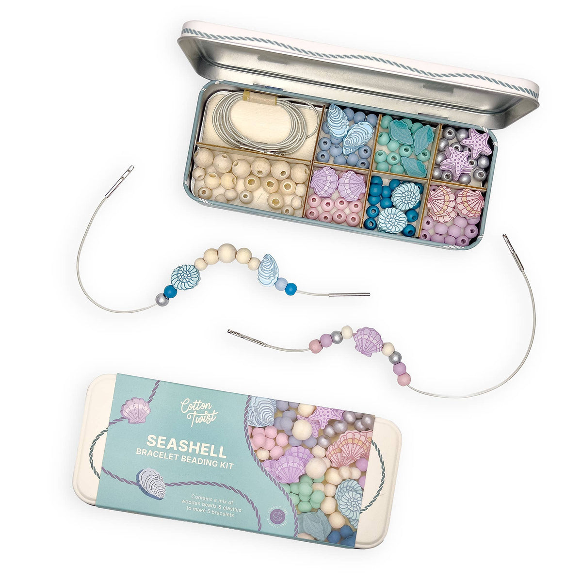 Cotton Twist | Perlesett armbånd med skjell - Hobbysett barn