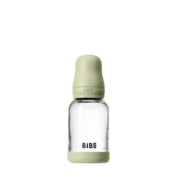 BIBS | Glasståteflaske, 120ml, LFGB-sertifisert Silikon | Sage