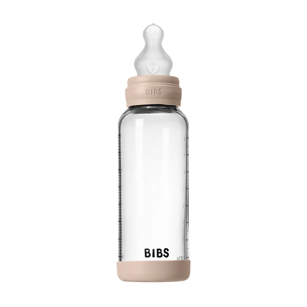 BIBS | Glasståteflaske, 240ml, LFGB-sertifisert Silikon | Blush