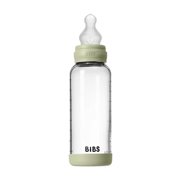BIBS | Glasståteflaske, 240ml, LFGB-sertifisert Silikon | Sage