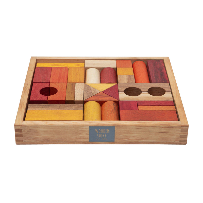 Wooden Story | Treklosser i trebrett – 30 stk (Oransj)
