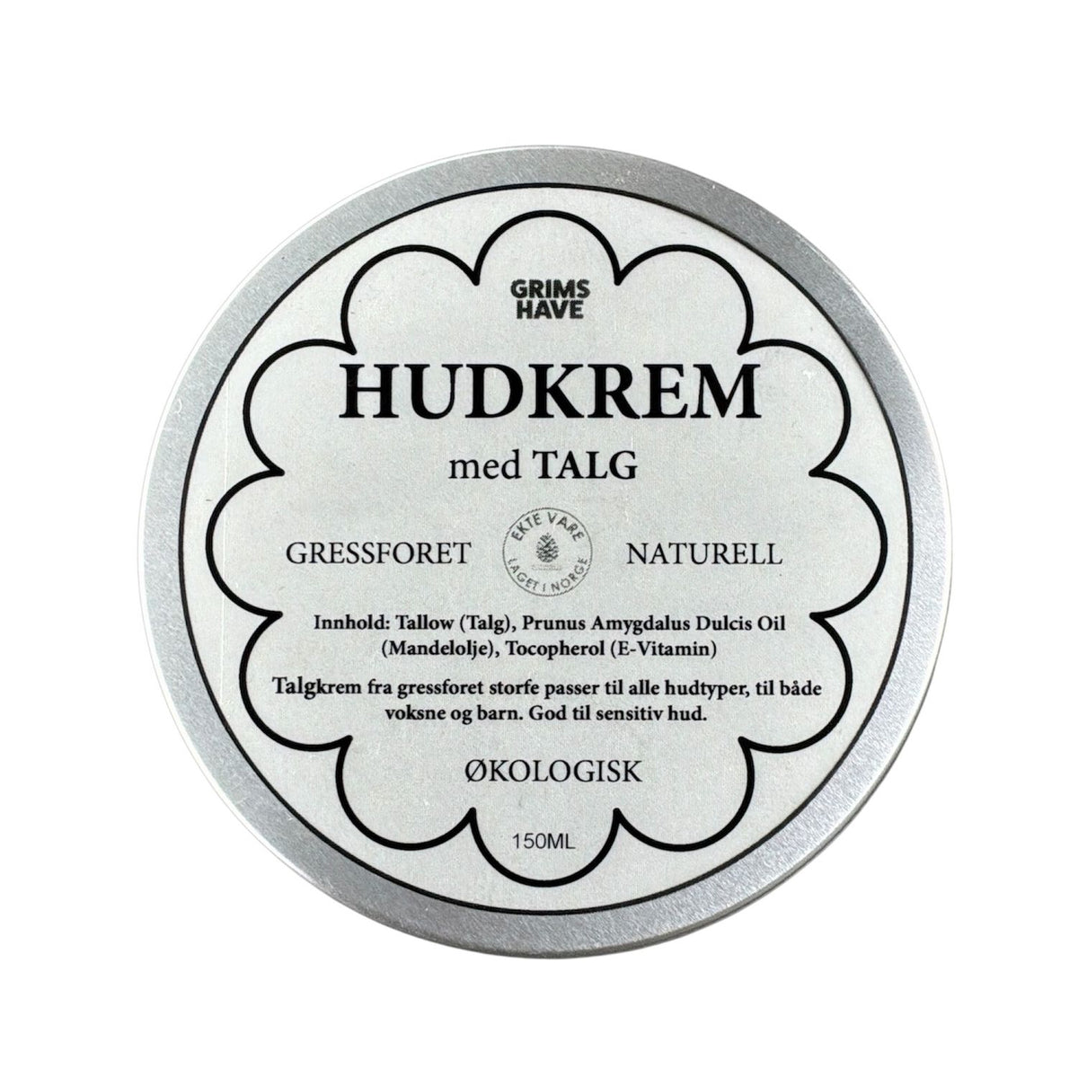 Grims Have | Talgkrem, Økologisk - Uten Dufttilsetning | 150 ml