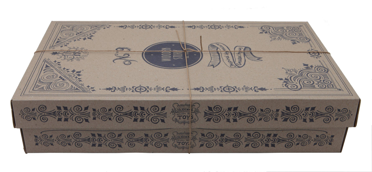 Wooden Story | Regnbueklosser i tre XL med brett – 63 deler
