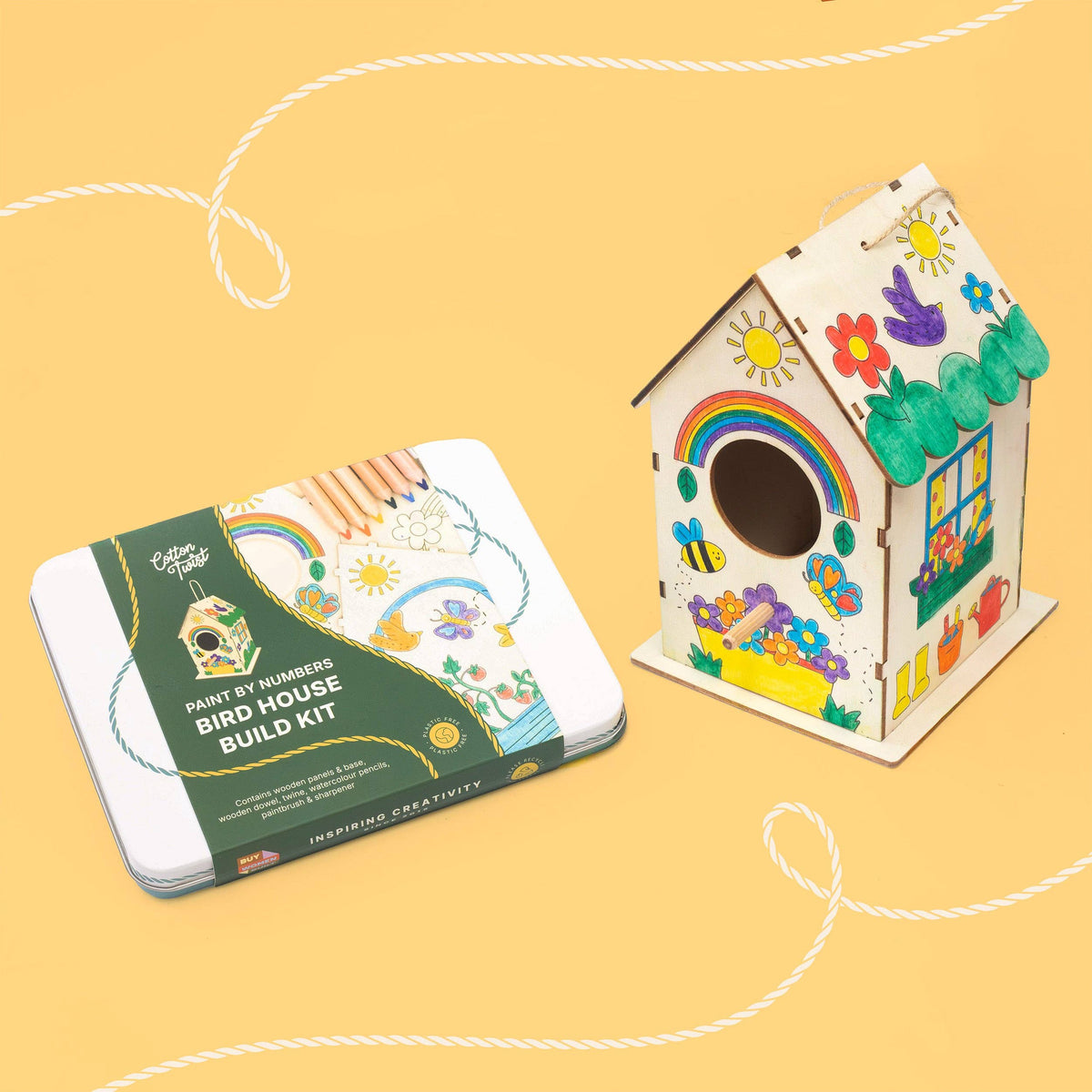 Cotton Twist | Fargelegg og bygg ditt eget fuglehus – kreativt hobbysett