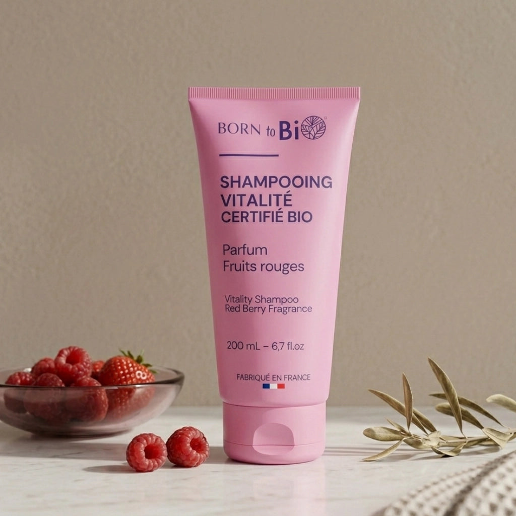 Born to Bio | Shampo, Økologisk, Kokos & Bringebæreddik | 200 ml