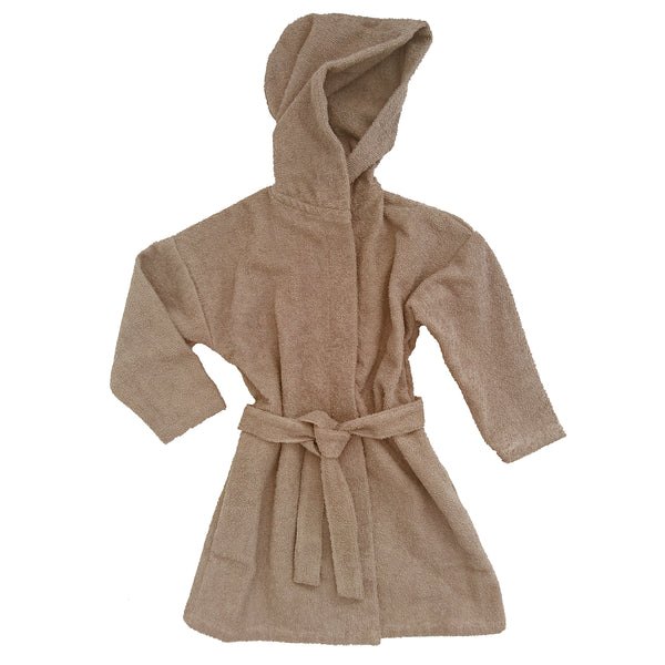 Summerville Organic | Bade-/Morgenkåpe – Warm Taupe (2–4 år)