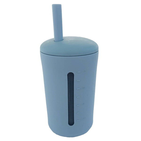 Summerville Organic | Kopp med sugerør | 200 ml | Stone Blue
