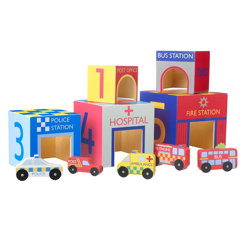 Orange Tree Toys | Stableklosser i tre | Kjøretøy og Garasjer